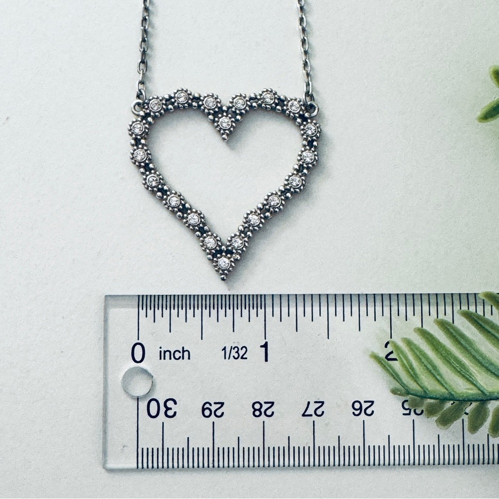 BRIGHTON Twinkle Silver Heart Crystals Necklace - Picture 6 of 12